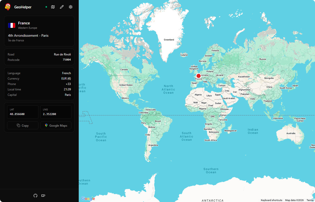 GeoHelper showing Normal Mode